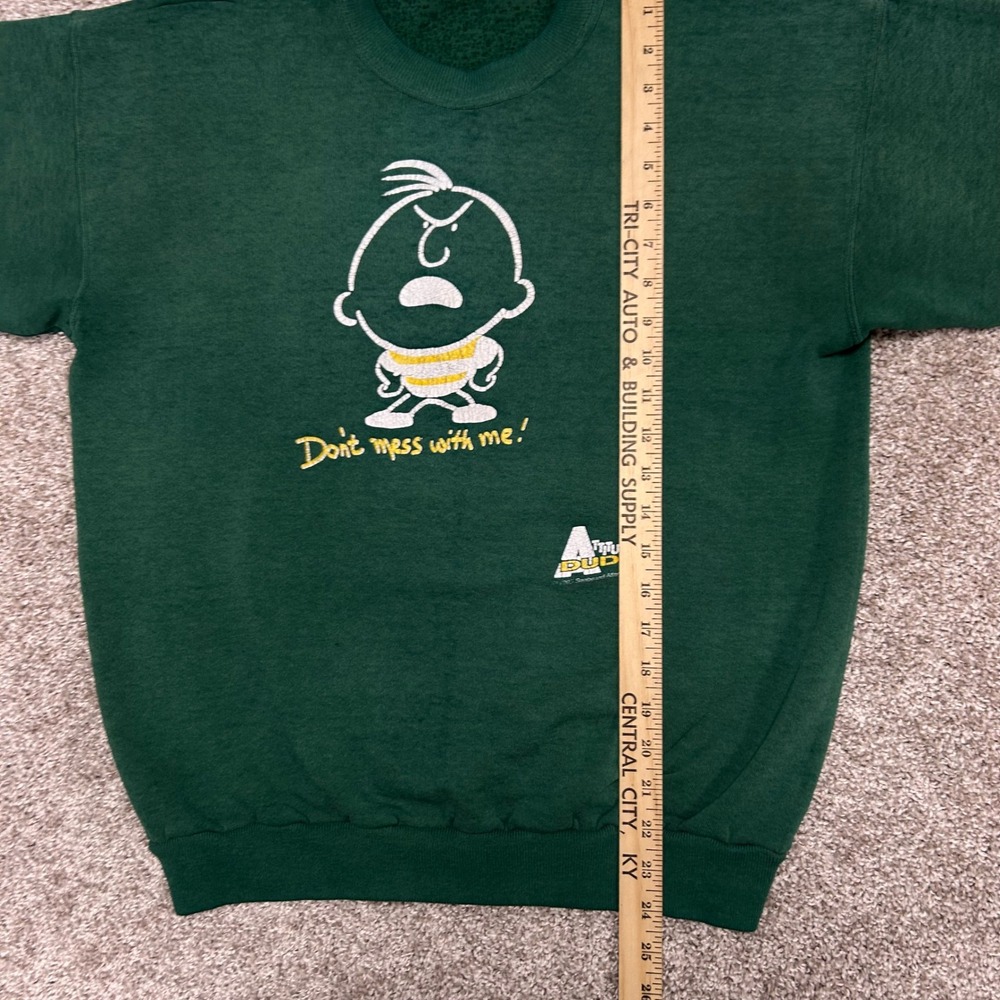 Distressed Vintage Attitude Dude Sweatshirt Don't Mess With Me 90s Common Thread - Picture 3 of 10